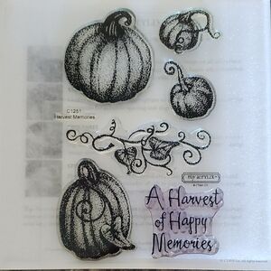 Close To My Heart Harvest Memories Clear Acrylic Stamps C1251